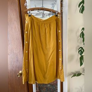 Madewell Mustard Yellow Skirt with Button Details, size 12